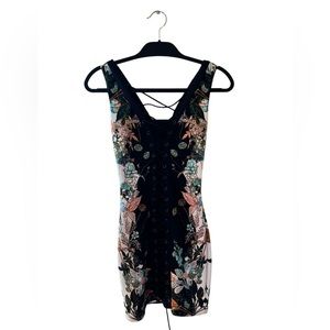 BEBE Dress Floral Lace Up - Worn Once!